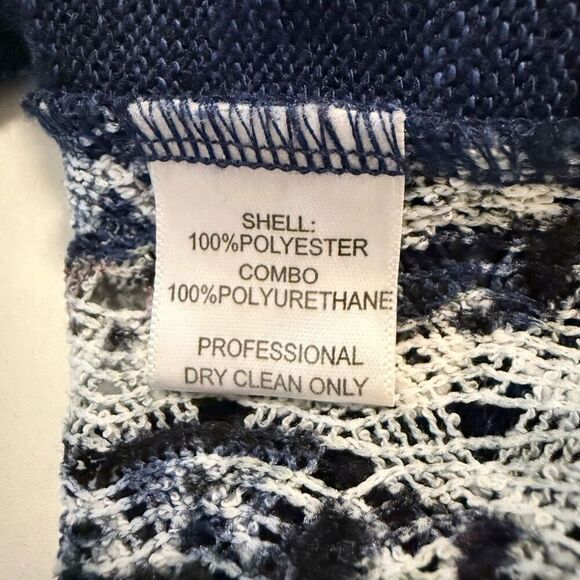 Alberto Makali Solo Tintoreria Blue Pique Knit Cowl Neck top Size M - Picture 8 of 11